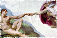 Michelangelo Creation of Man Fist Bump